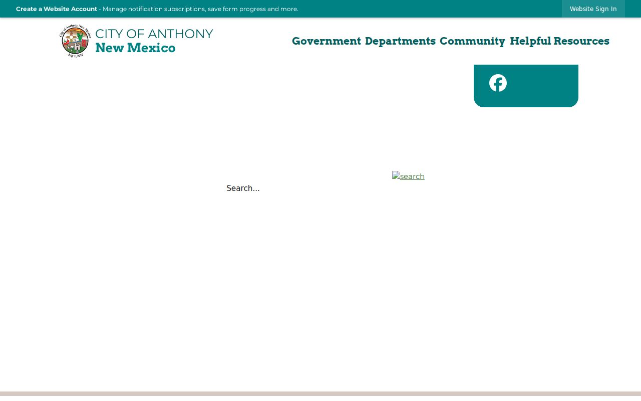 City of Anthony criminal records and local government services in Doña Ana County