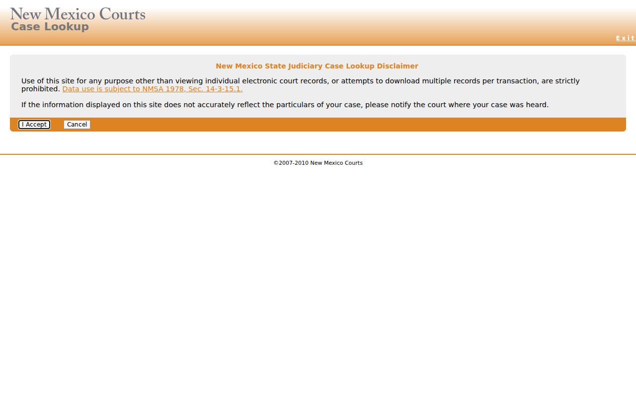 Doña Ana County criminal case search in New Mexico Courts Case Lookup