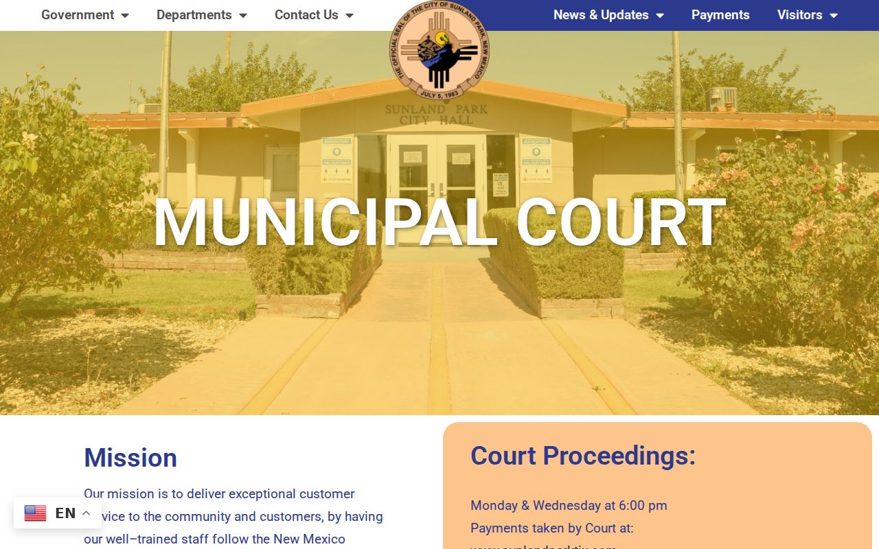 Doña Ana County Sunland Park Municipal Court criminal records schedule