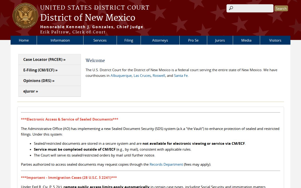 Doña Ana County federal court source for Sunland Park criminal records